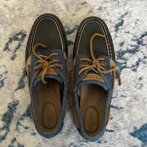 Sperry Two-Tone Blue and Brown Leather Boat Shoes